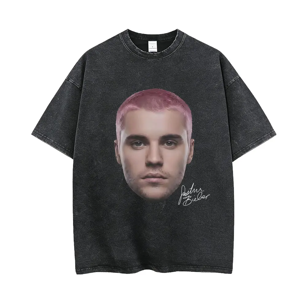 Washed Vintage Justin Bieber Big Face Graphic T-shirt Men Women Hip Hop Fashion Oversized T Shirts Men's Casual Cotton T-shirts
Washed Vintage Justin Bieber Big Face Graphic T-shirt Men Women Hip Hop Fashion Oversized T Shirts Men's Casual Cotton T-shirts