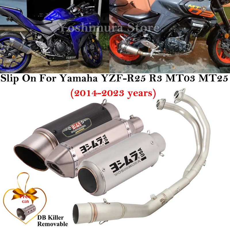 Full Systems For Yamaha YZF R25 R3 MT-03 MT-25 2014 - 2023 Motorcycle Exhaust Front Mid Link Pipe Escape 51MM Muffler DB Killer
Full Systems For Yamaha YZF R25 R3 MT-03 MT-25 2014 - 2023 Motorcycle Exhaust Front Mid Link Pipe Escape 51MM Muffler DB Killer