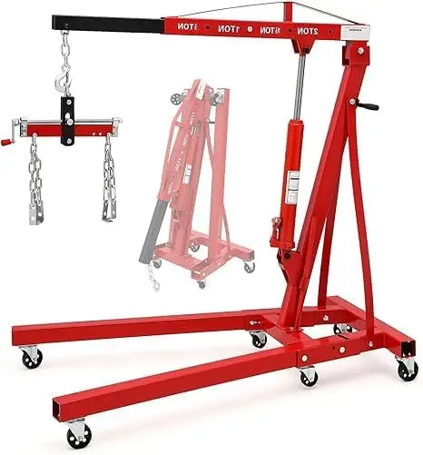 Folding Engine Crane,2 Ton 4400lb Engine Hoist Lift,Heavy Duty Hydraulic Engine Shop Crane for Car Repair,Garage(Red)
Folding Engine Crane,2 Ton 4400lb Engine Hoist Lift,Heavy Duty Hydraulic Engine Shop Crane for Car Repair,Garage(Red)