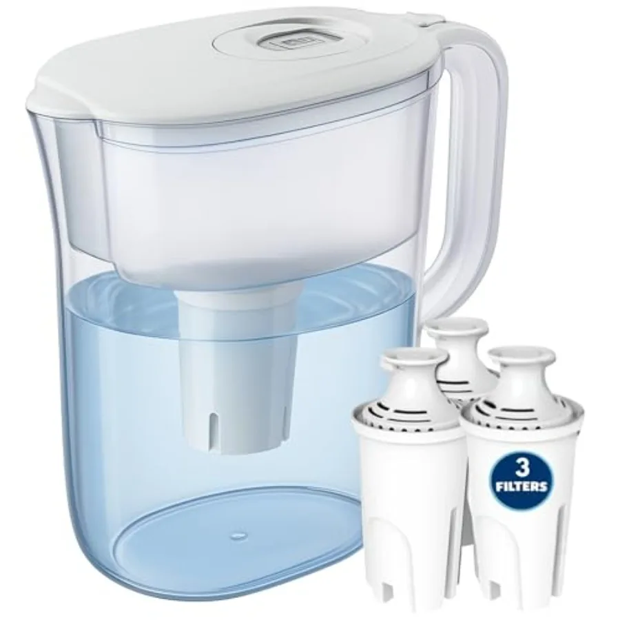 7-Cup Water Filter Pitcher and 3 Filters and Electronic Filter Change Reminder: Compatible with Brita Pitcher Brita Water Pitch
7-Cup Water Filter Pitcher and 3 Filters and Electronic Filter Change Reminder: Compatible with Brita Pitcher Brita Water Pitch