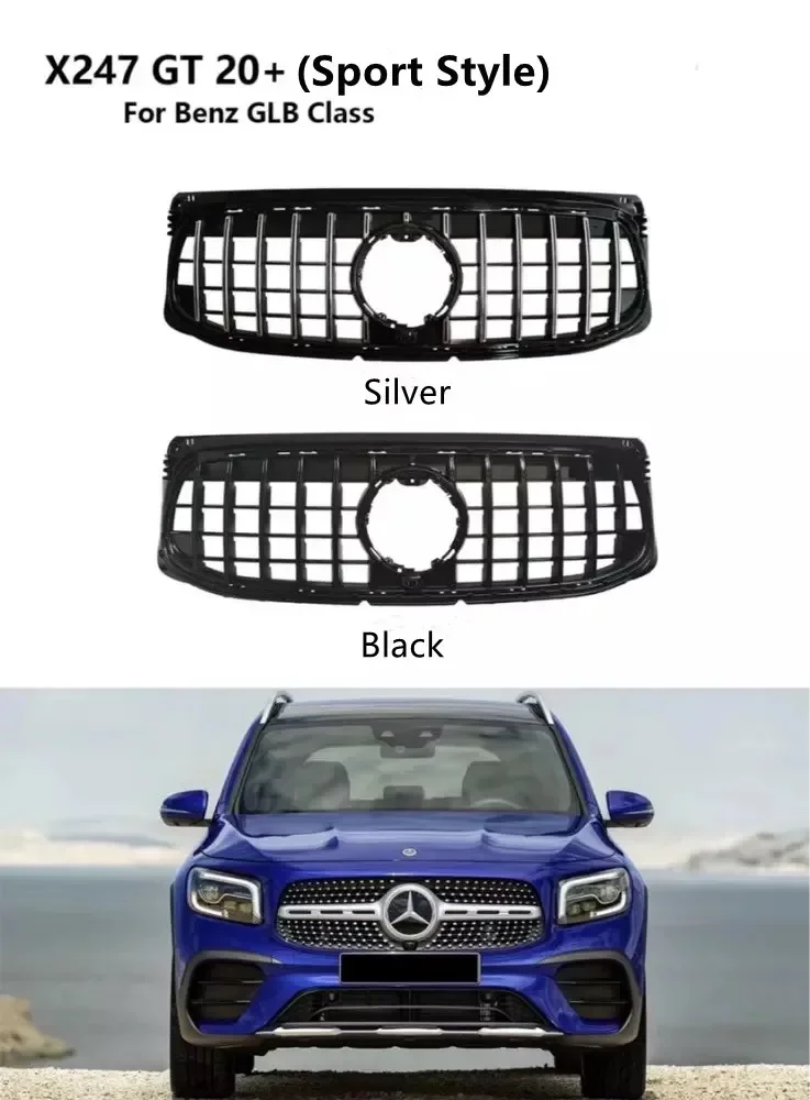 Sport Style Front Upper Bumper Grill Gloss Black Grille for Mercedes GLB-Class X247 (2020-up) GT-R Panamericana Design Chrome
Sport Style Front Upper Bumper Grill Gloss Black Grille for Mercedes GLB-Class X247 (2020-up) GT-R Panamericana Design Chrome