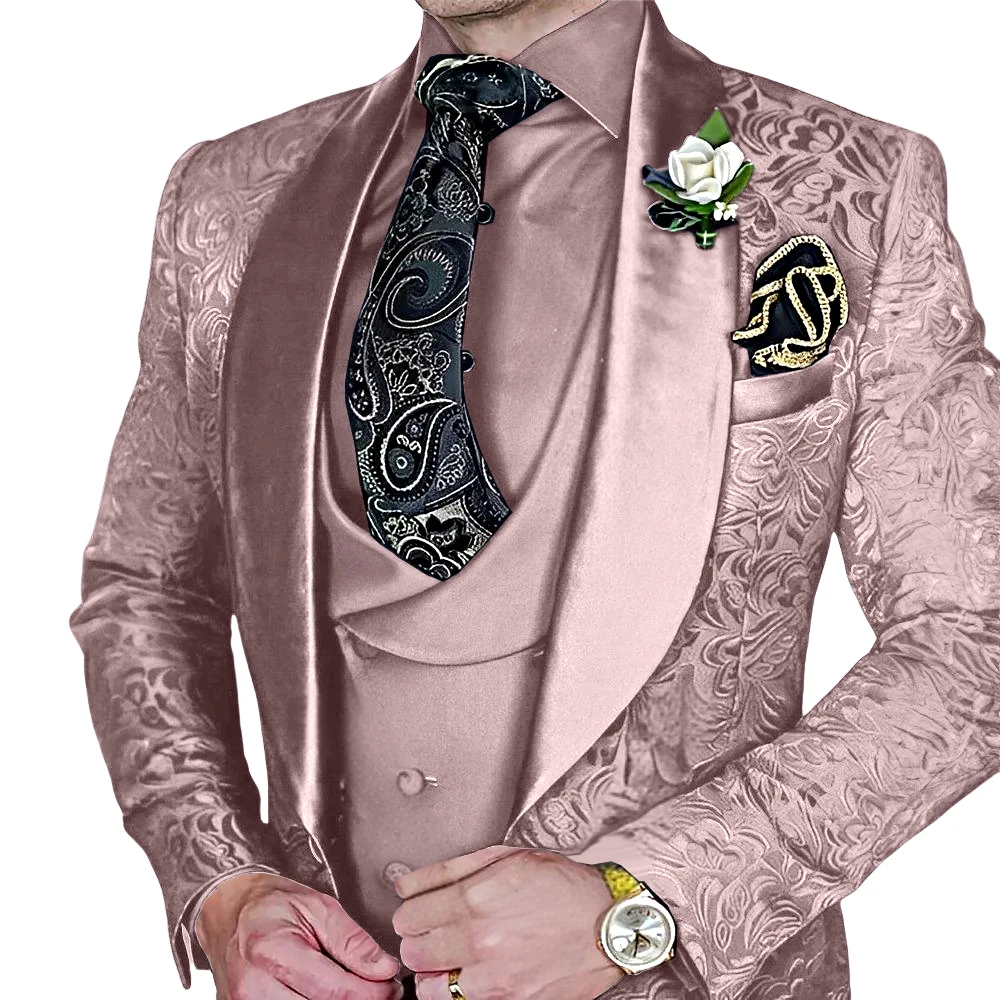 Jacquard Men's 3-piece Suit Set Formal Party Dress Groom's Tuxedo High Quality Elegant Colorful Dainty Customized Outfit
Jacquard Men's 3-piece Suit Set Formal Party Dress Groom's Tuxedo High Quality Elegant Colorful Dainty Customized Outfit