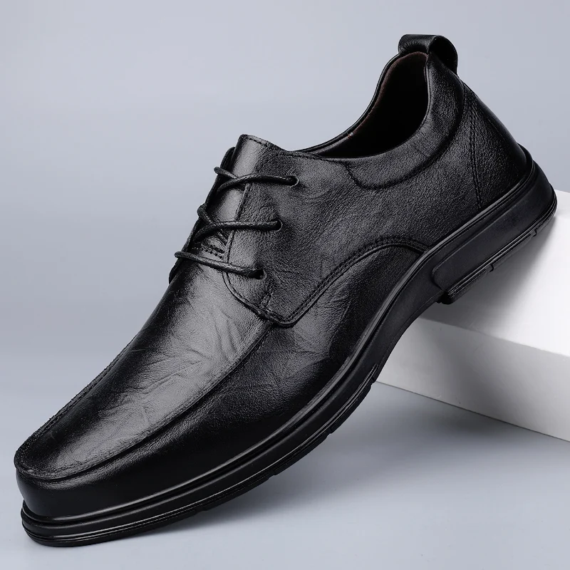 Genuine Leather Shoes Mens lace up Breathable Black Soft Bottom Man Business Formal Wear Casual Wedding shoes men Zapatos Hombre
Genuine Leather Shoes Mens lace up Breathable Black Soft Bottom Man Business Formal Wear Casual Wedding shoes men Zapatos Hombre