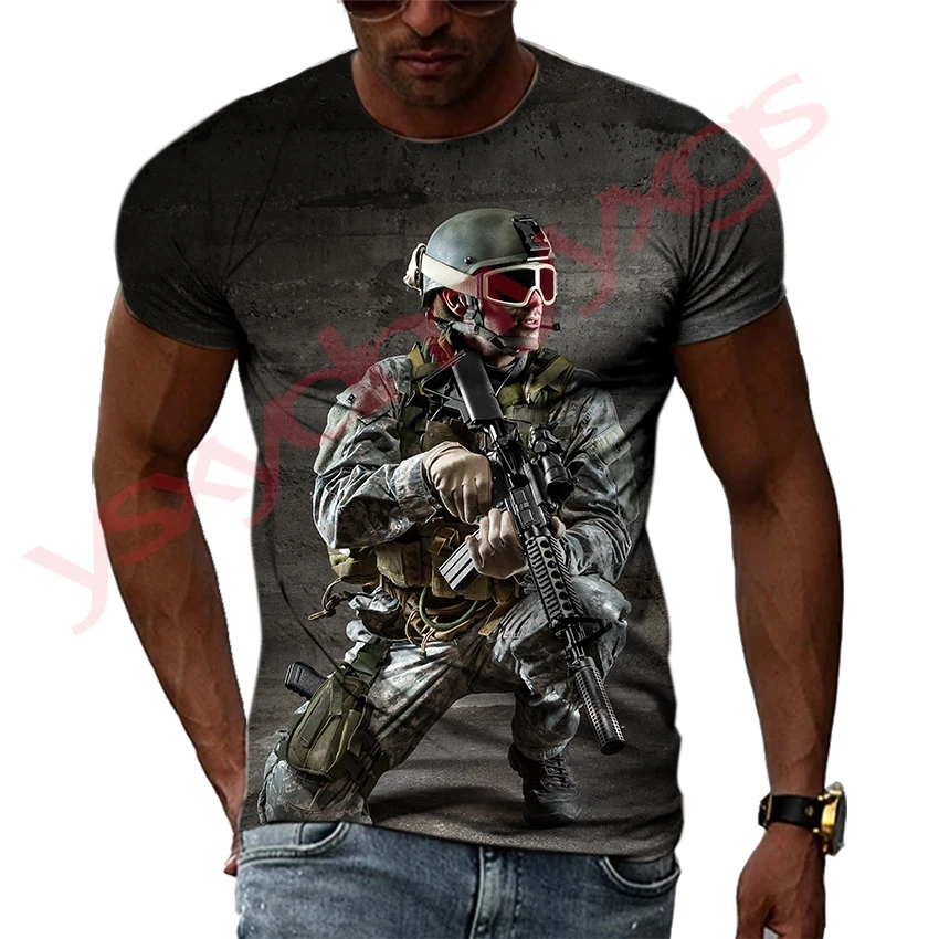 New Tide Summer Fashion Special Forces Soldier Picture Casual Print Tees Hip Hop Personality Round Neck Short Sleev Tops
New Tide Summer Fashion Special Forces Soldier Picture Casual Print Tees Hip Hop Personality Round Neck Short Sleev Tops