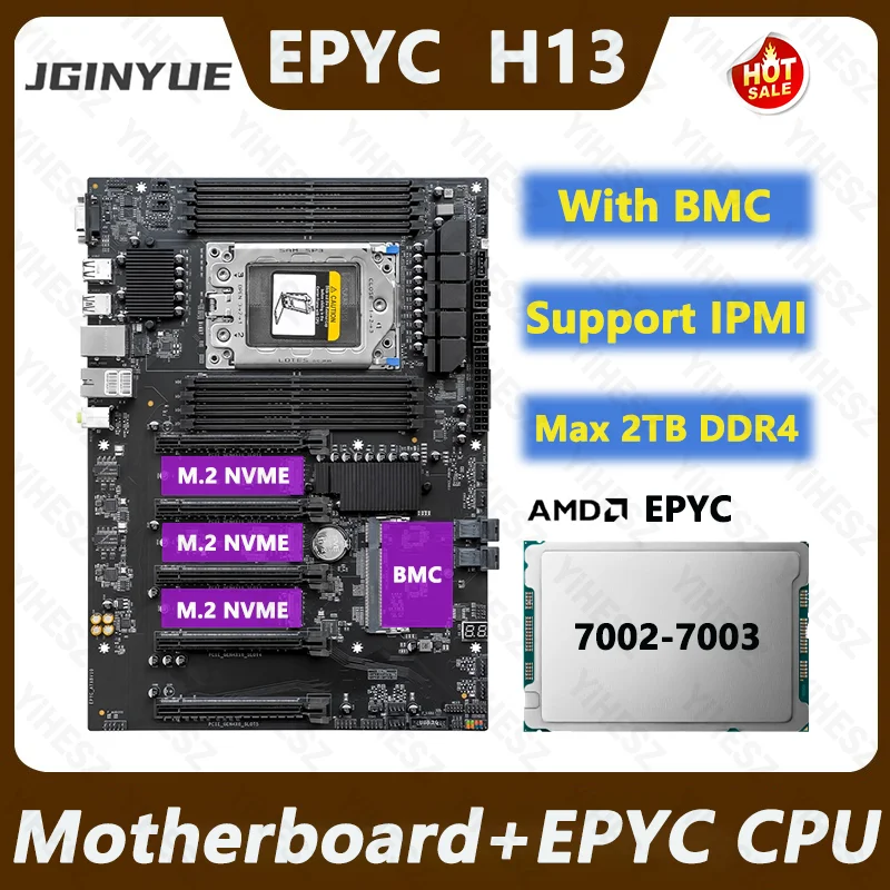 JGINYUE H13 DIY EPYC Комплект материнской платы AMD с процессором серии AMD EPYC 7002/7003 8 * DDR4 RAM Поддержка IPMI ДВОЙНОЙ 2,5G Сетевой модуль BMC
JGINYUE H13 DIY EPYC Комплект материнской платы AMD с процессором серии AMD EPYC 7002/7003 8 * DDR4 RAM Поддержка IPMI ДВОЙНОЙ 2,5G Сетевой модуль BMC