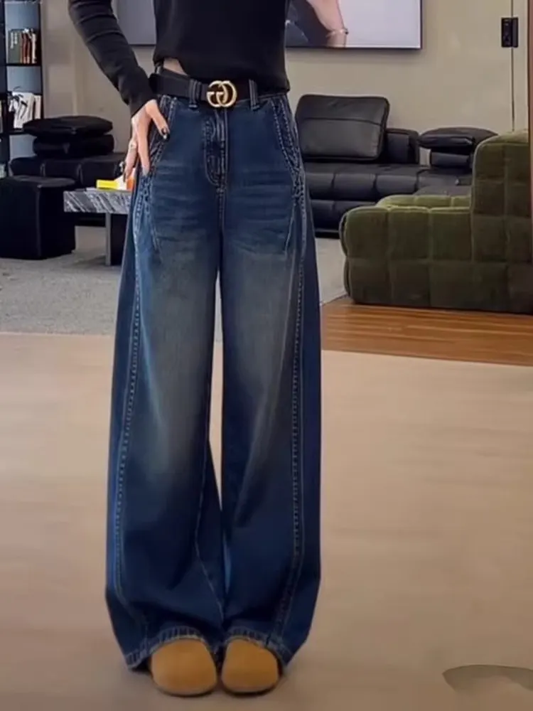 Women's High Waist Thiened Fce Wide Leg Jeans Winter New Sle Casual Blue Versatile High Waist Jeans Comfortable Fit
Women's High Waist Thiened Fce Wide Leg Jeans Winter New Sle Casual Blue Versatile High Waist Jeans Comfortable Fit