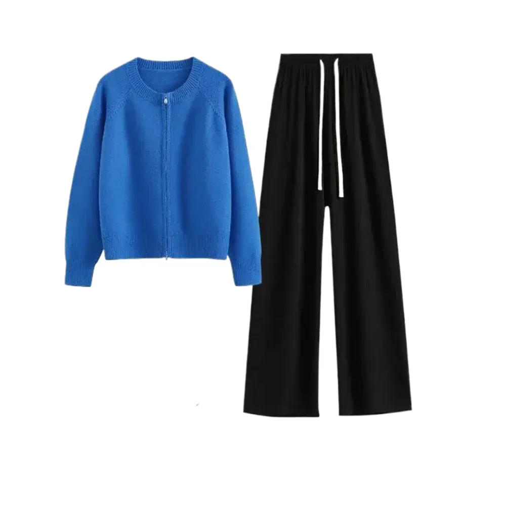 Женский Повседневный трикотажный свитер и брюки, Осень-зима
Женский Повседневный трикотажный свитер и брюки, Осень-зима