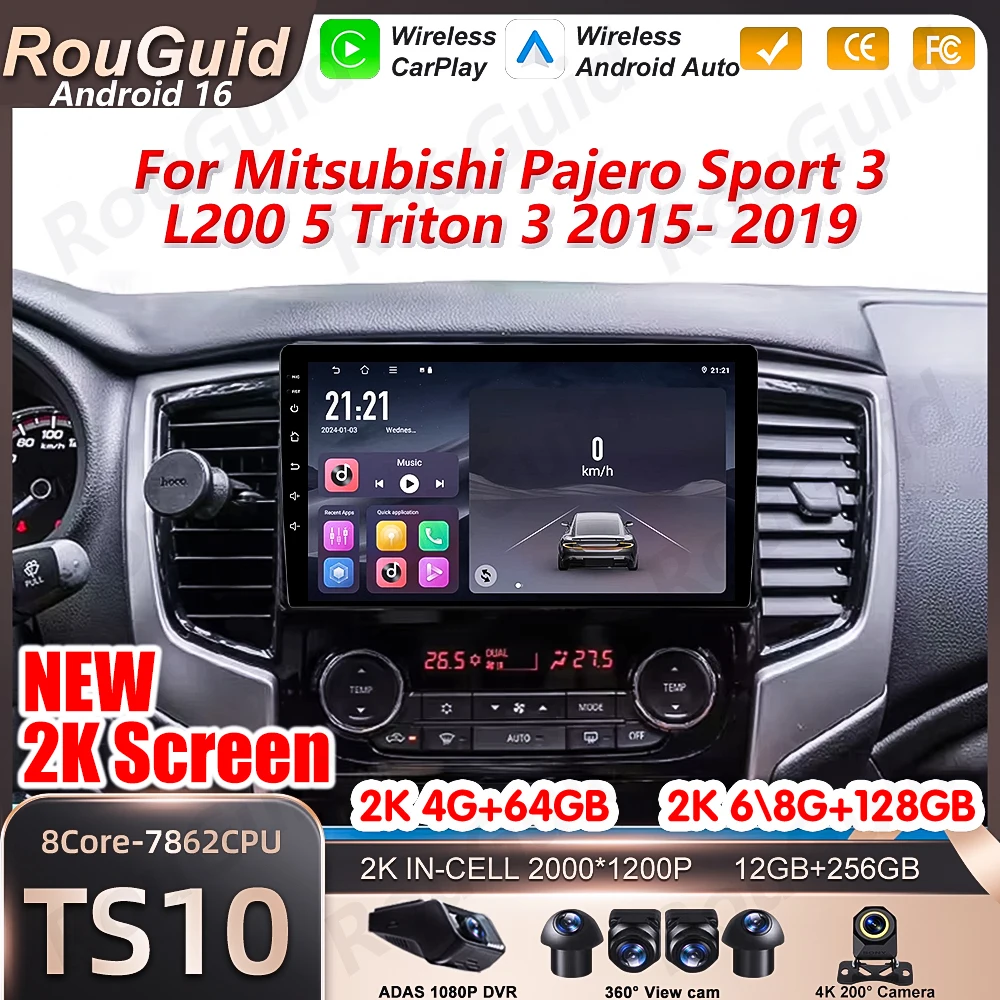 Carplay Android 16 For Mitsubishi Pajero Sport 3 L200 5 Triton 3 2015 2016 2017- 2019 BT Multimedia Player 5G GPS Navigation 2k
Carplay Android 16 For Mitsubishi Pajero Sport 3 L200 5 Triton 3 2015 2016 2017- 2019 BT Multimedia Player 5G GPS Navigation 2k