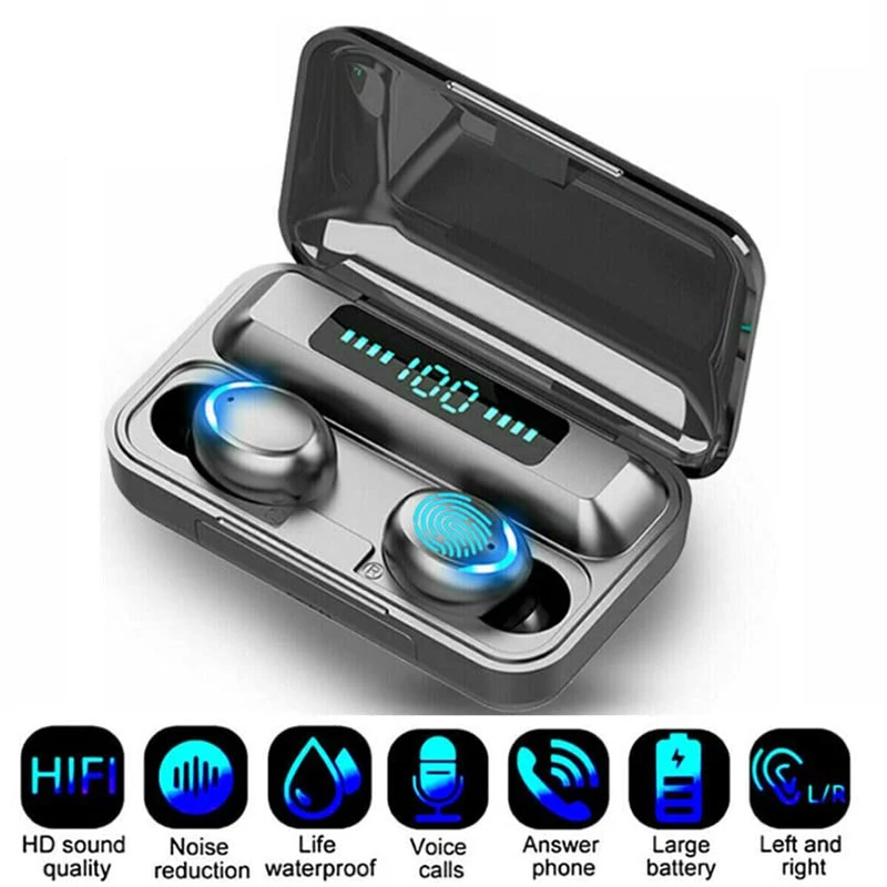 F9-5c Ear Buds TWS Led Display Power Bank Head Phones Head Set Microphone Wireless Earphone
F9-5c Ear Buds TWS Led Display Power Bank Head Phones Head Set Microphone Wireless Earphone