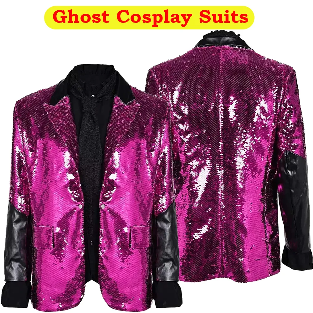 Ghost Cosplay Purple Coat Clothing Rites Here 2024 Movie Rites Now Jacket Shirt Tie Costume Male Men Outfit Halloween Party Suit
Ghost Cosplay Purple Coat Clothing Rites Here 2024 Movie Rites Now Jacket Shirt Tie Costume Male Men Outfit Halloween Party Suit