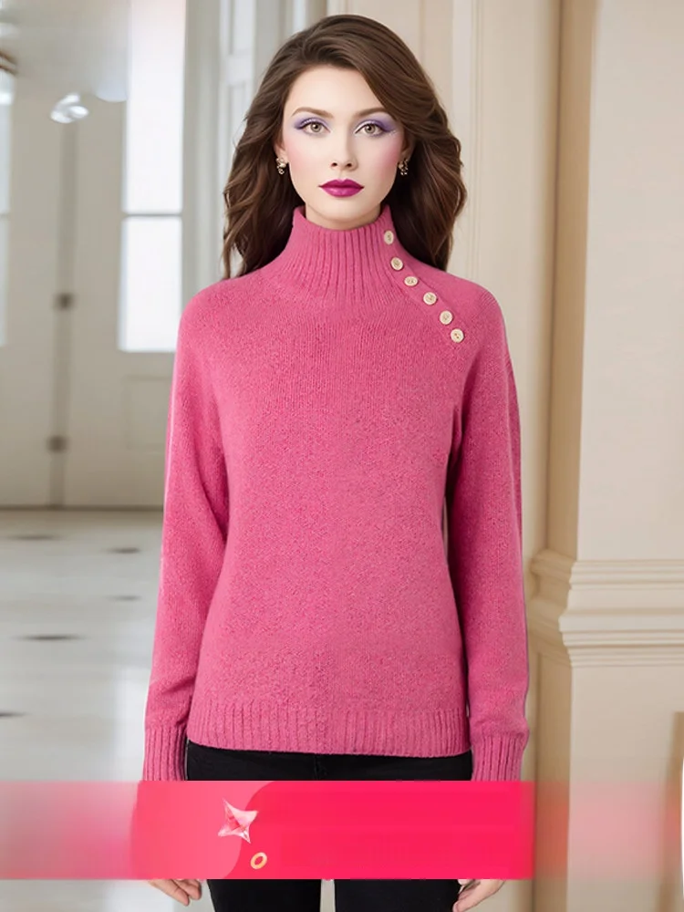 Philosophy Design High Neck Thickened Loose Women's Sweater Winter Lazy Style Basic Style Underwear Top Pure Color Long Sleeve
Philosophy Design High Neck Thickened Loose Women's Sweater Winter Lazy Style Basic Style Underwear Top Pure Color Long Sleeve