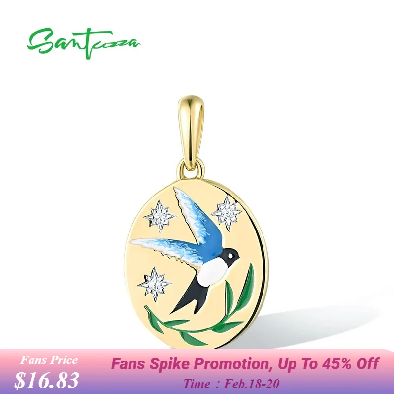 Женский кулон SANTUZZA, из серебра 925 пробы с синей эмалью и блестящим белым кубическим цирконием, в античном стиле, модные ювелирные украшения
Женский кулон SANTUZZA, из серебра 925 пробы с синей эмалью и блестящим белым кубическим цирконием, в античном стиле, модные ювелирные украшения