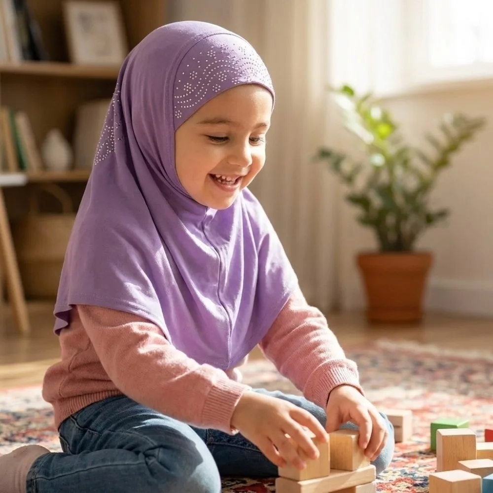 Fashion Cute Girl Rhinestones Hijab Easy Pull-On Flower Kids Head Wrap Polyester Simple Pray Hat Eid
Fashion Cute Girl Rhinestones Hijab Easy Pull-On Flower Kids Head Wrap Polyester Simple Pray Hat Eid
