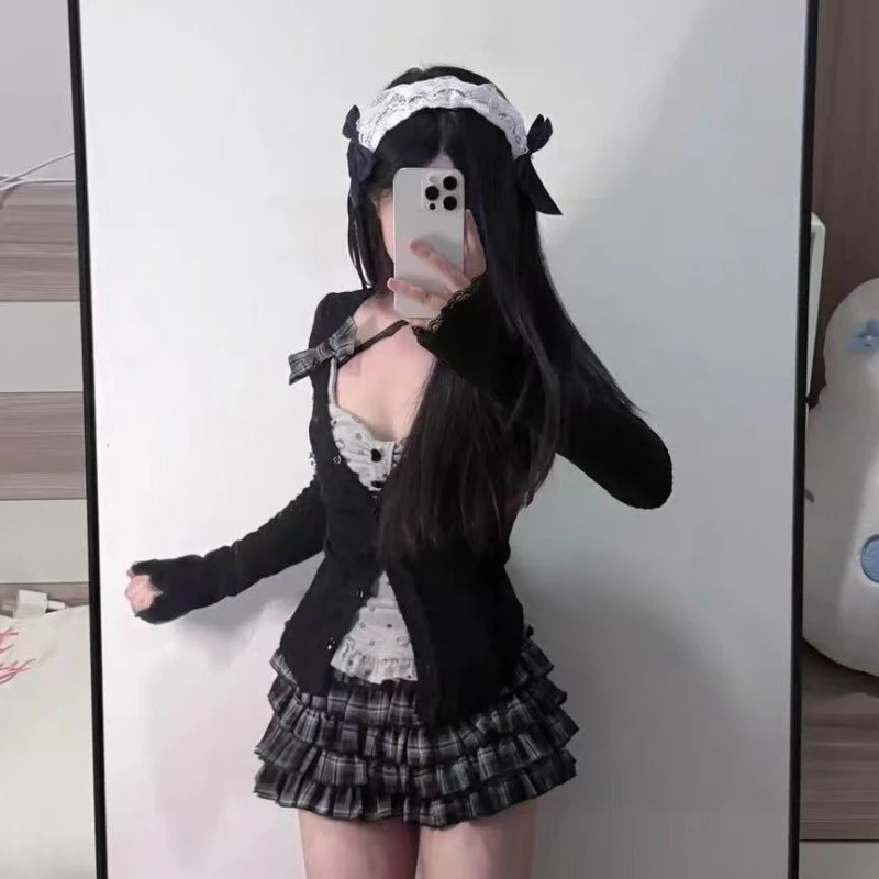 Осенний теплый корейский популярный милый женский костюм с французским кавайным дизайном, комплект из 3 предметов в стиле Лолиты для похудения, шикарная женская одежда в консервативном стиле
Осенний теплый корейский популярный милый женский костюм с французским кавайным дизайном, комплект из 3 предметов в стиле Лолиты для похудения, шикарная женская одежда в консервативном стиле