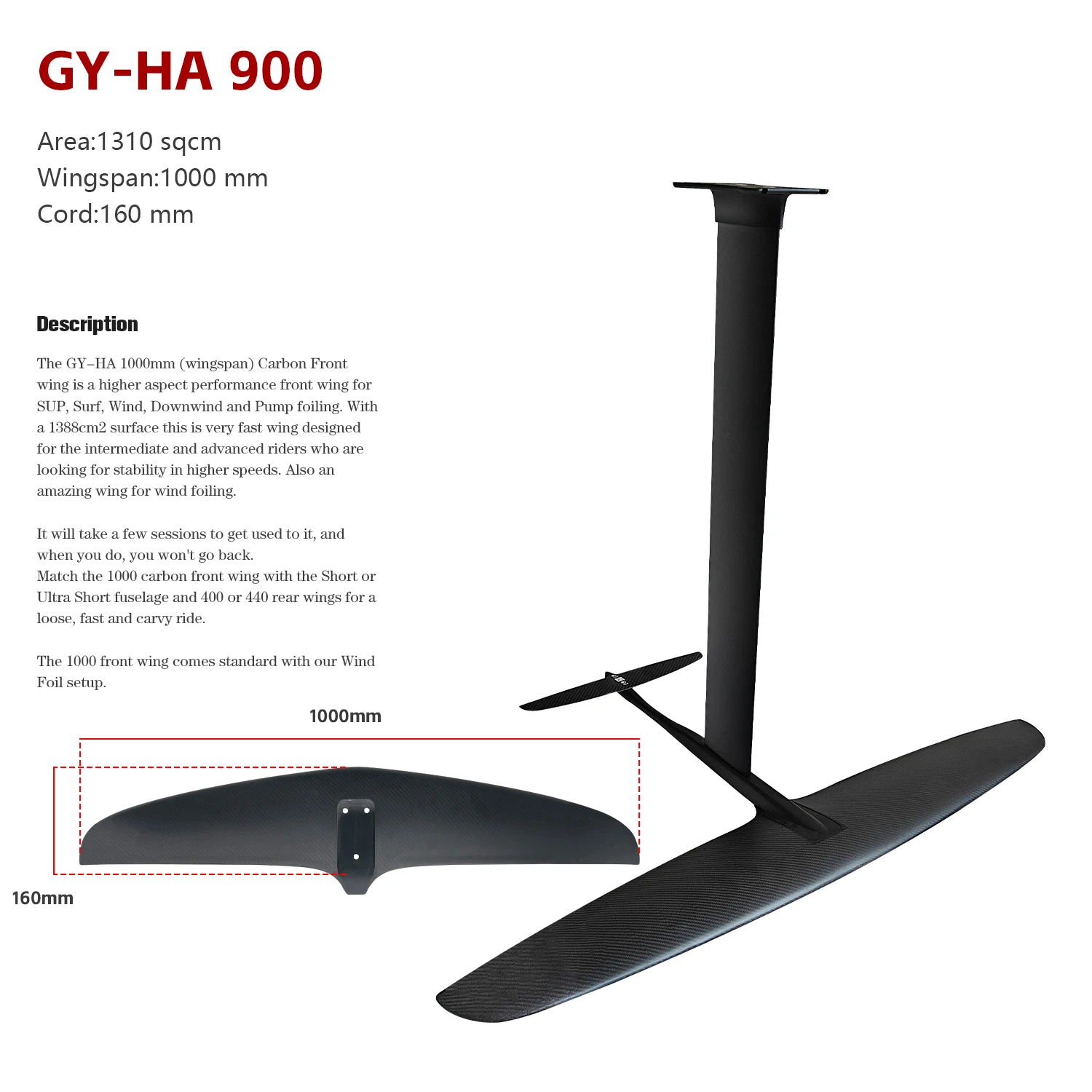 Stock Available Carbon Fiber Hydrofoil GY-HA900 Wingfoil Kitesurfing Surfing Set Hydrofoil Foil Water Sports Pump Down Wind
Stock Available Carbon Fiber Hydrofoil GY-HA900 Wingfoil Kitesurfing Surfing Set Hydrofoil Foil Water Sports Pump Down Wind