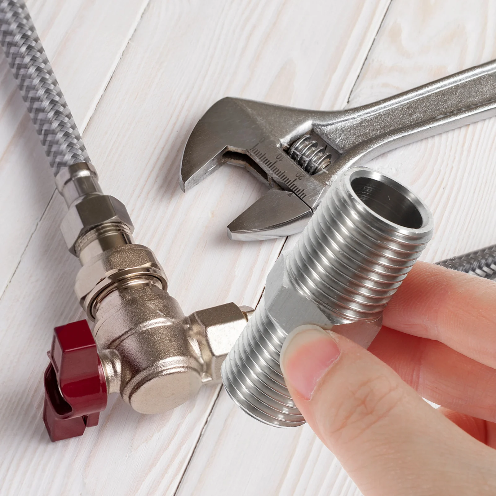 Stainless Steel Hose Fitting 1 2 Inch External Thread Durable Leak Proof Garden Hose Connector Rv Plumbing Parts 
Stainless Steel Hose Fitting 1 2 Inch External Thread Durable Leak Proof Garden Hose Connector Rv Plumbing Parts