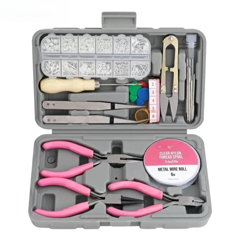 17-Piece for Sewing Decorations, Arts, and CraftsHome Jewelry Tool Kit Set with 600-Piece Jewelry Finding Accessories Box Set
17-Piece for Sewing Decorations, Arts, and CraftsHome Jewelry Tool Kit Set with 600-Piece Jewelry Finding Accessories Box Set