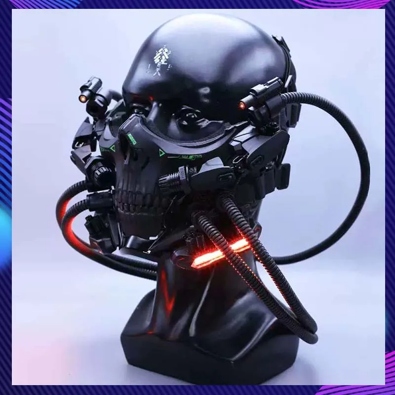 Sci-Fi Machine Skeleton Mask Cosplay Costumes Tactics Mask With Lighting Halloween Party Carnival Props Gift Cyber Punk Mask
Sci-Fi Machine Skeleton Mask Cosplay Costumes Tactics Mask With Lighting Halloween Party Carnival Props Gift Cyber Punk Mask