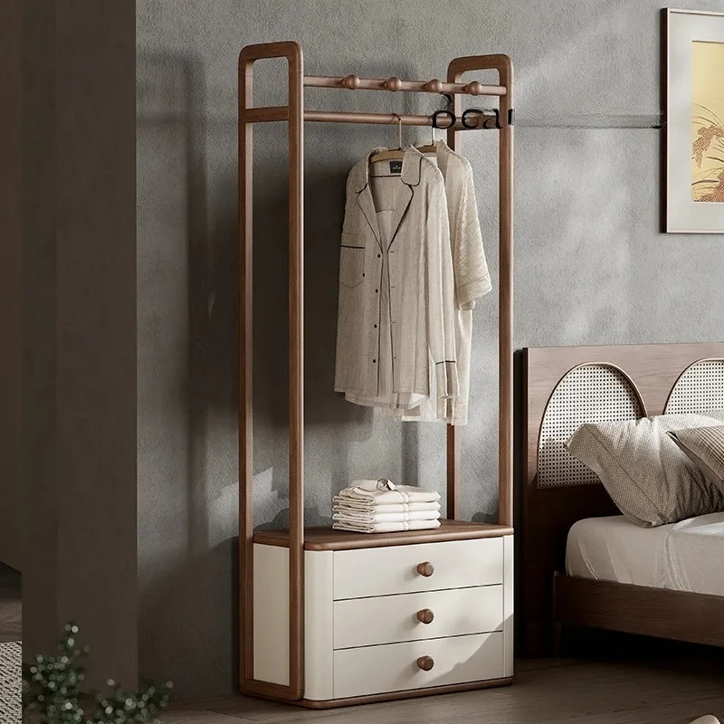 All solid wood coat rack, multi-functional bedside table integrated against the wall, simple bedroom, living room entrance door
All solid wood coat rack, multi-functional bedside table integrated against the wall, simple bedroom, living room entrance door