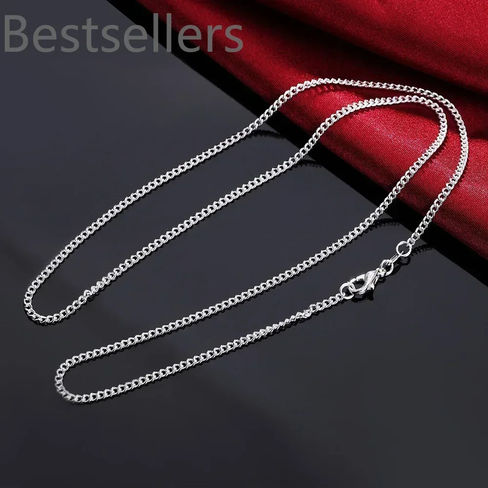 40-75cm 925 Sterling Silver Necklace 16/18/20/22/24/26/28/30 Inch 2MM String chain for Women Men for Jewelrys pendants
40-75cm 925 Sterling Silver Necklace 16/18/20/22/24/26/28/30 Inch 2MM String chain for Women Men for Jewelrys pendants