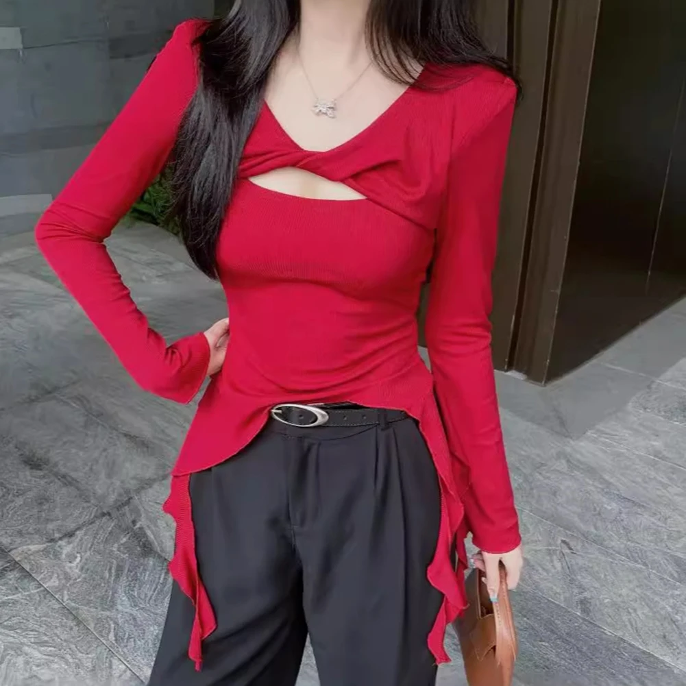 Daily Fashion Hollow Slim T-shirt Irregular Design T-shirt Streetwear Style Long Sleeve Top Suitable For Spring
Daily Fashion Hollow Slim T-shirt Irregular Design T-shirt Streetwear Style Long Sleeve Top Suitable For Spring