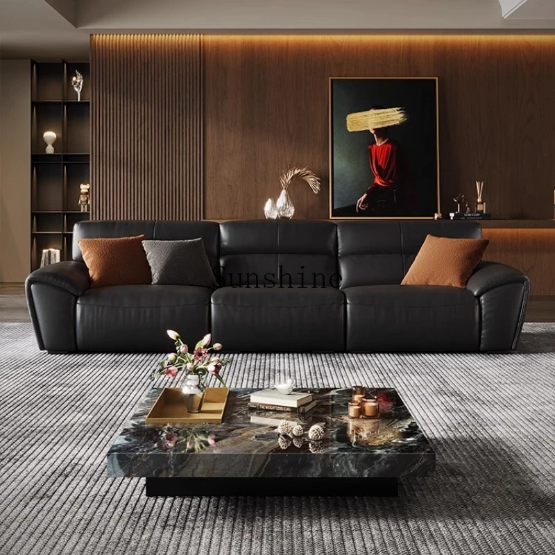 Medieval simple all-leather retro style large flat floor living room straight row sofa
Medieval simple all-leather retro style large flat floor living room straight row sofa