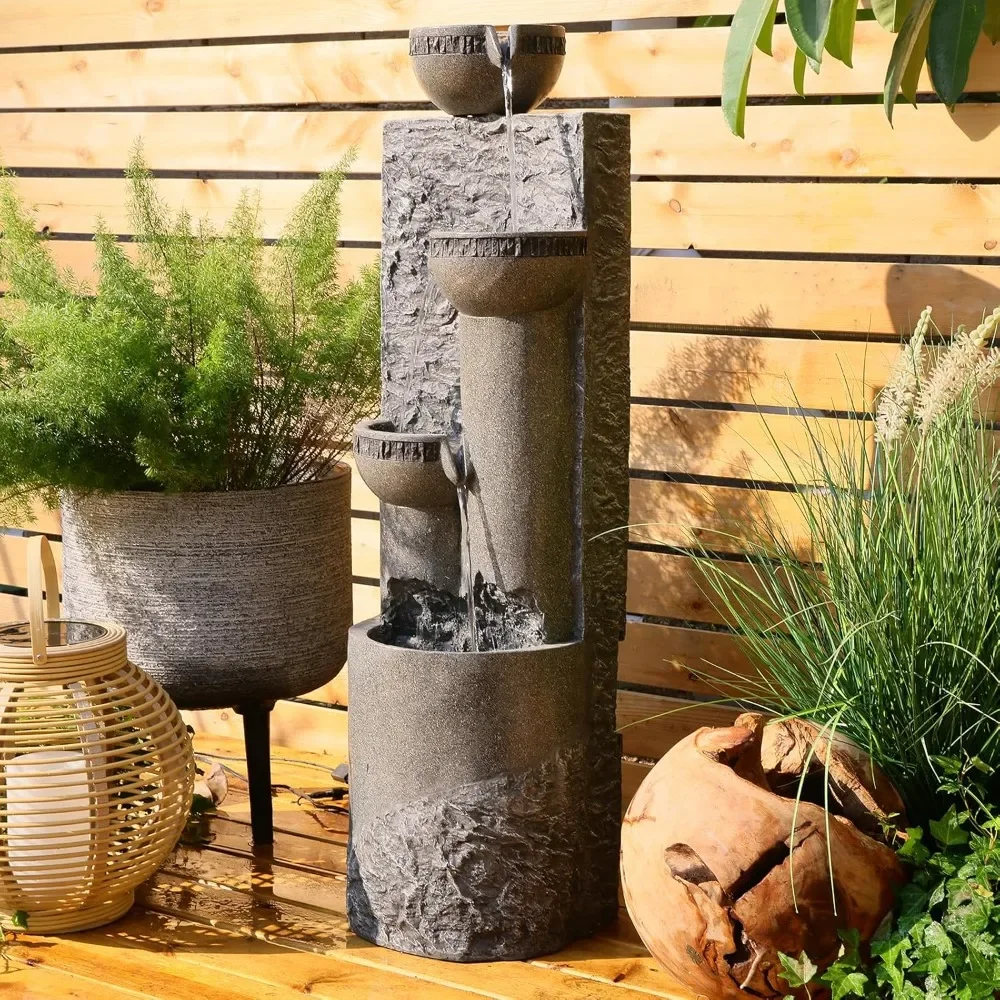 Indoor Outdoor Water Fountains,3 Tiered Water Fountains Indoor for Relaxation, Outdoor Waterfall Fountain with LED Lights for
Indoor Outdoor Water Fountains,3 Tiered Water Fountains Indoor for Relaxation, Outdoor Waterfall Fountain with LED Lights for