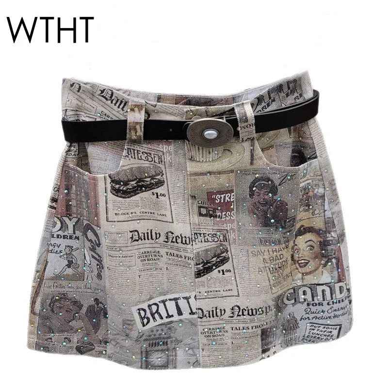 WTHT Vintage 2025 Summer Women's Irregular Cartoon Print Denim Mini Skirt Trendy High-waisted A-line Skirts Female 1LS1495
WTHT Vintage 2025 Summer Women's Irregular Cartoon Print Denim Mini Skirt Trendy High-waisted A-line Skirts Female 1LS1495