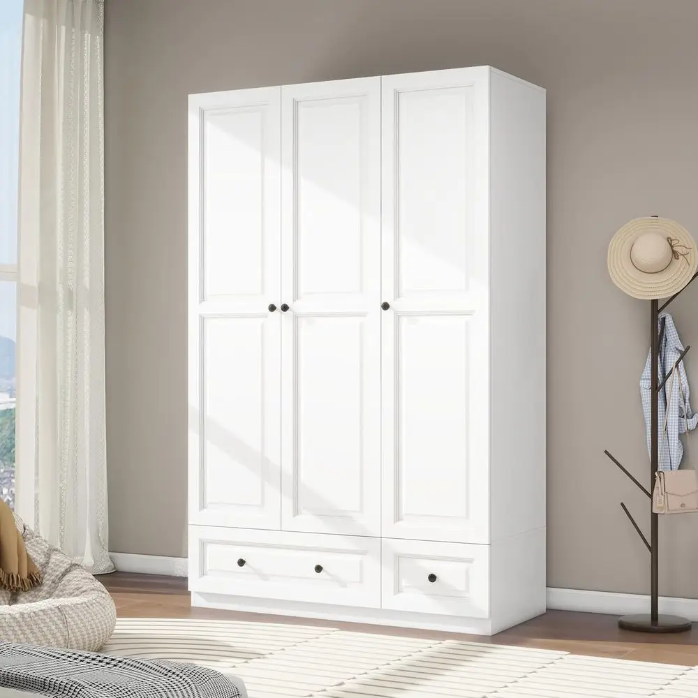74 White Bedroom Armoire with Hanging and Storage, 47 White Wardrobe with Shelves
74 White Bedroom Armoire with Hanging and Storage, 47 White Wardrobe with Shelves