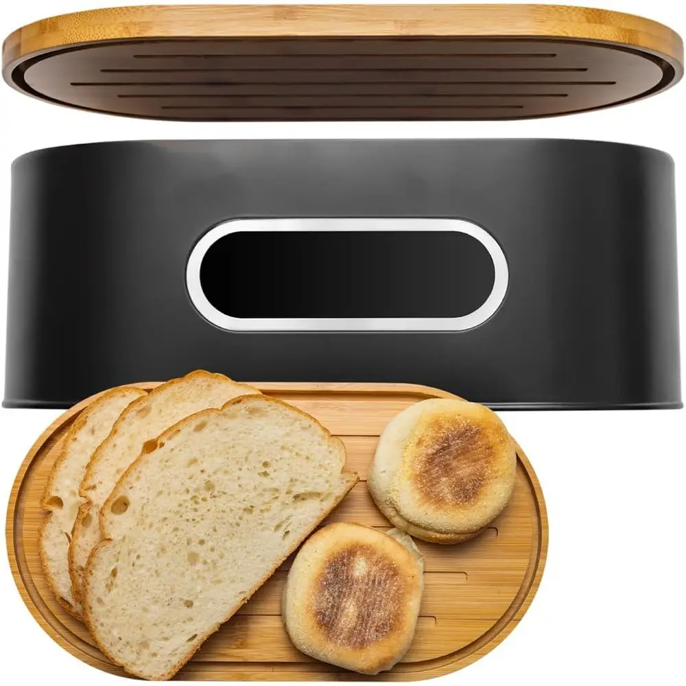 Large Bamboo Bread Box 2-Layer High Capacity Bread Bin with Clear Viewing Window Natural Wood Storage Organizer
Large Bamboo Bread Box 2-Layer High Capacity Bread Bin with Clear Viewing Window Natural Wood Storage Organizer