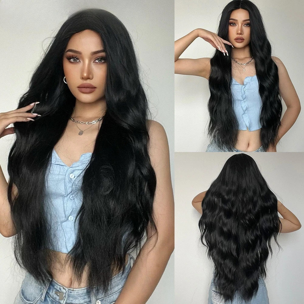 European and American new wigs medium length curly hair black, matte high temperature silk wig full head cover
European and American new wigs medium length curly hair black, matte high temperature silk wig full head cover