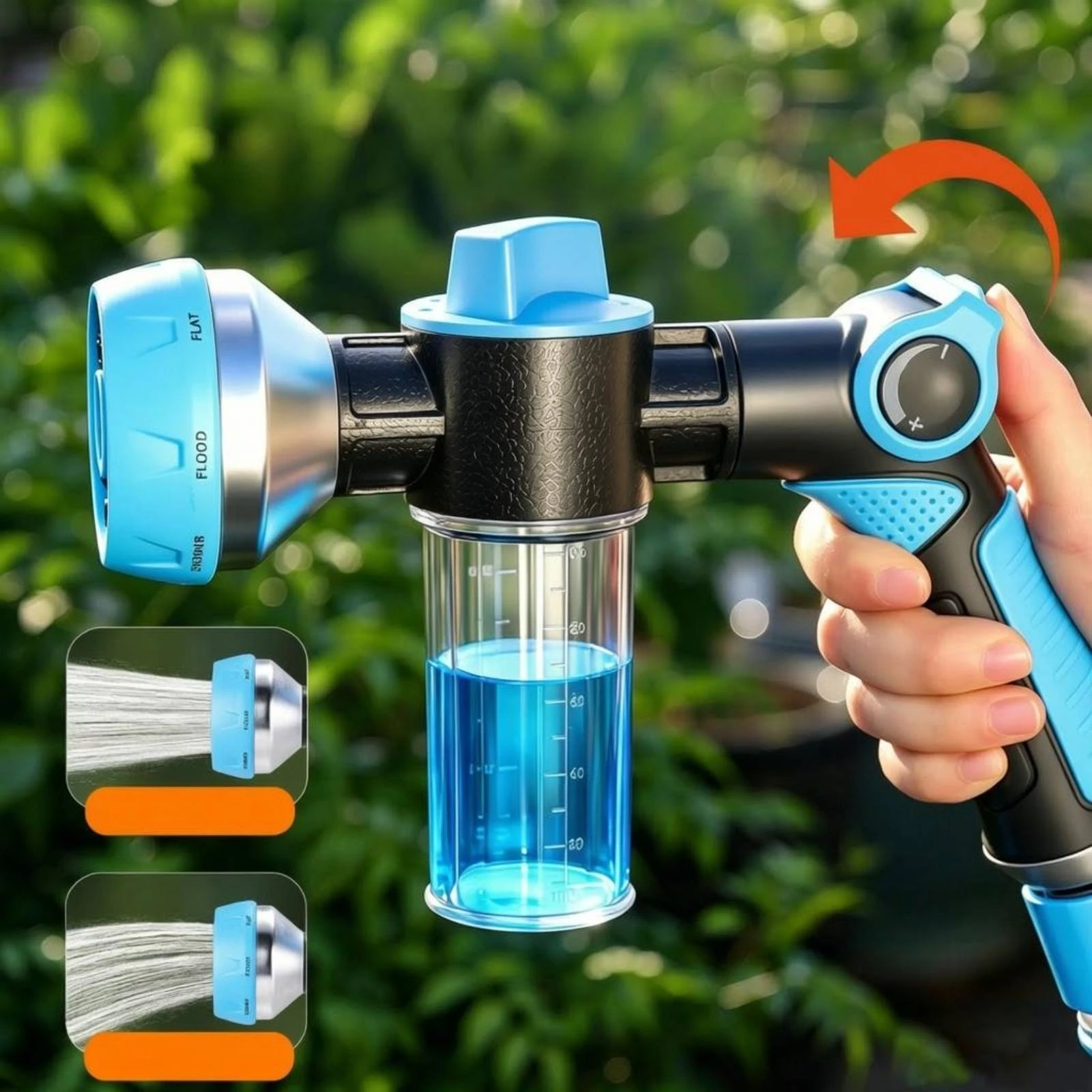 Multifunction Spray Transparent Reservoir Handheld Water Hose-Connected Sprayer Blue Accents Garden Hose Nozzle
Multifunction Spray Transparent Reservoir Handheld Water Hose-Connected Sprayer Blue Accents Garden Hose Nozzle