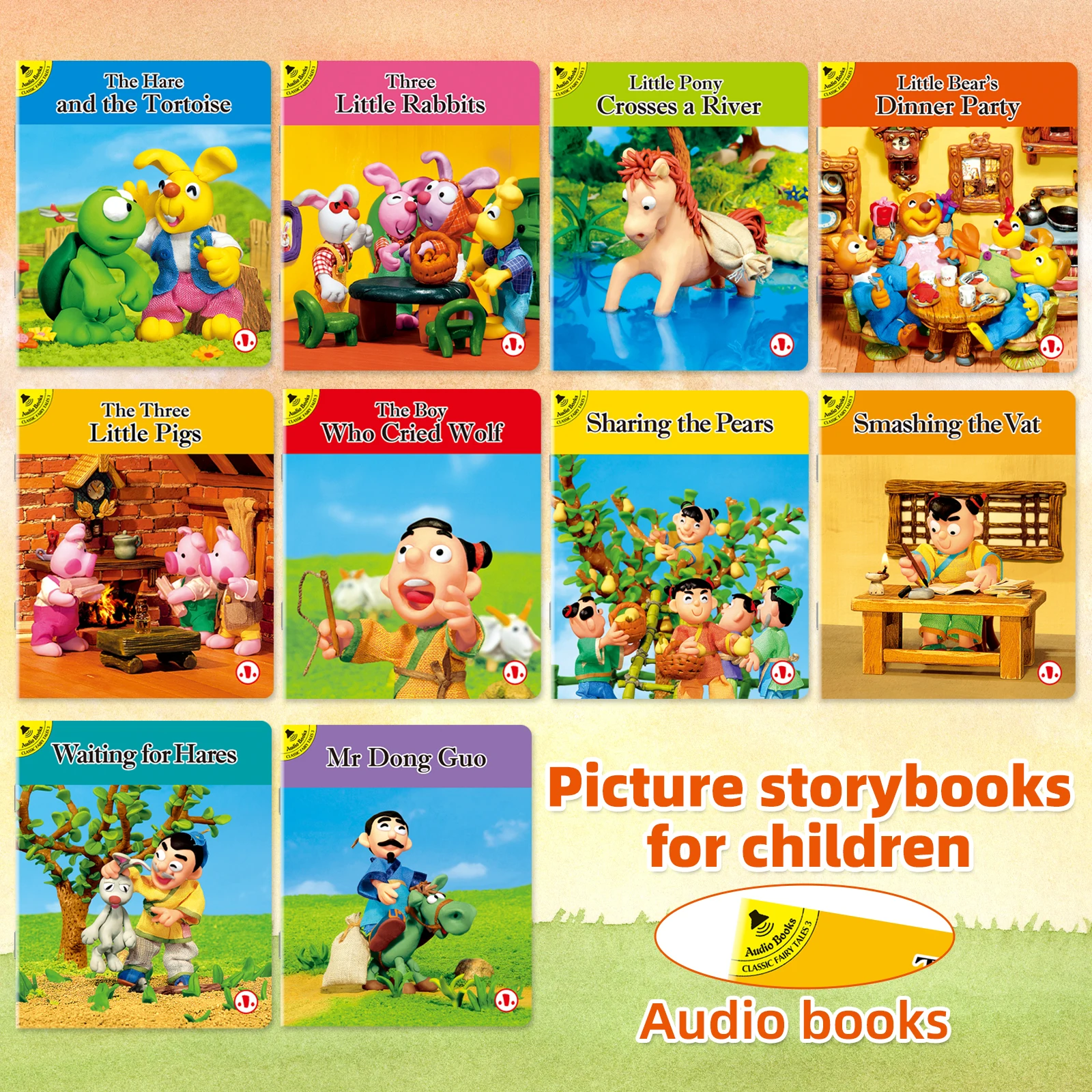 10 Book Puppet Picture Book Tortoise And Hare Three Little Pigs Full Color Illustrated Early Education Bedtime English Storybook
10 Book Puppet Picture Book Tortoise And Hare Three Little Pigs Full Color Illustrated Early Education Bedtime English Storybook