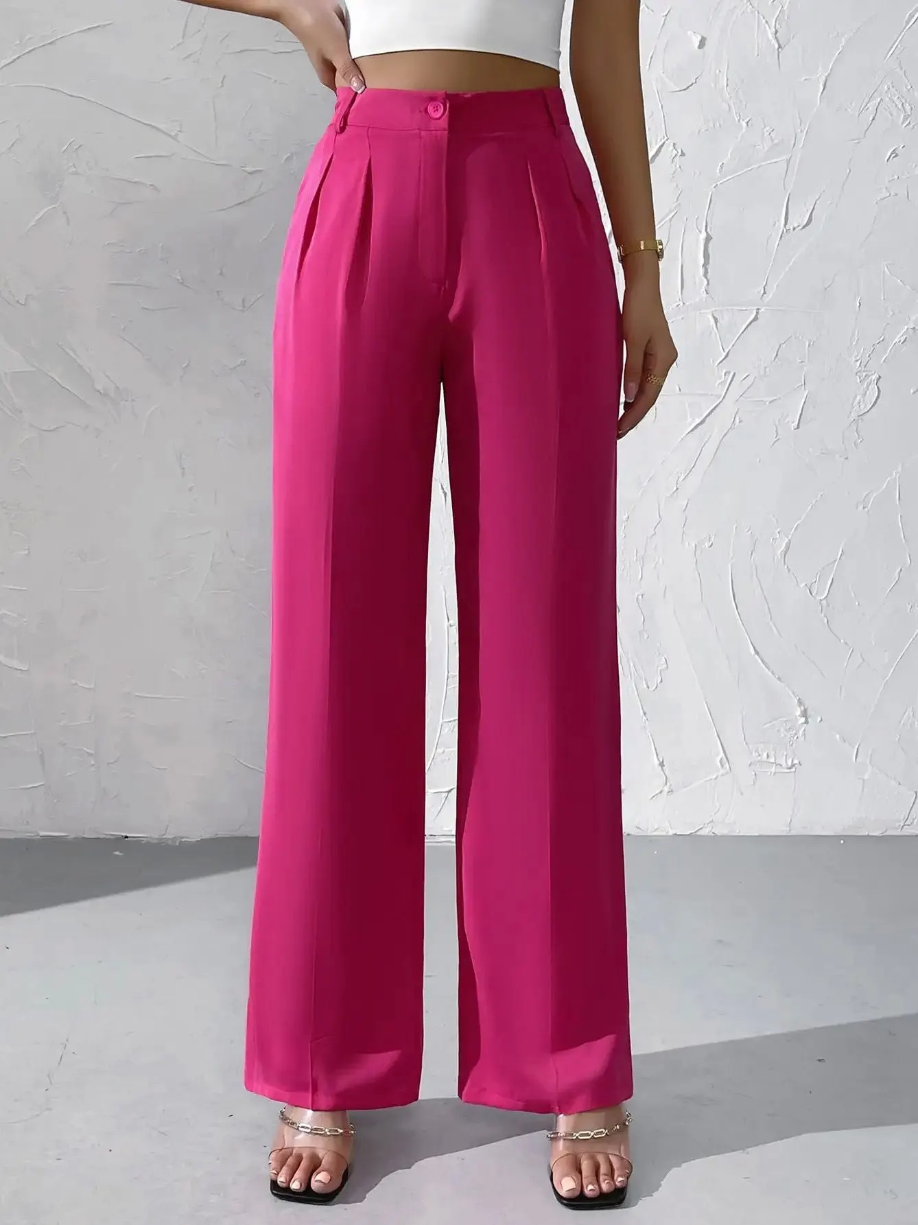 High Waist Straight Leg Pants Pure Color Wide Leg Long Trousers Street Sle Casual Pants for Women Polyester Fiber
High Waist Straight Leg Pants Pure Color Wide Leg Long Trousers Street Sle Casual Pants for Women Polyester Fiber