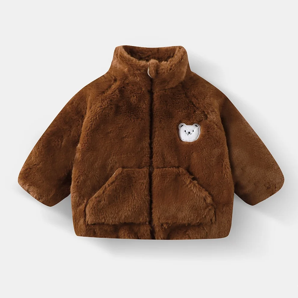 New Winter Kids Clothes Cute Cartoon Bear Embroidery Kids Stand Collar Jacket Boys Girls Fleece Zipper Jackets Warm Coat 1-6Y
New Winter Kids Clothes Cute Cartoon Bear Embroidery Kids Stand Collar Jacket Boys Girls Fleece Zipper Jackets Warm Coat 1-6Y