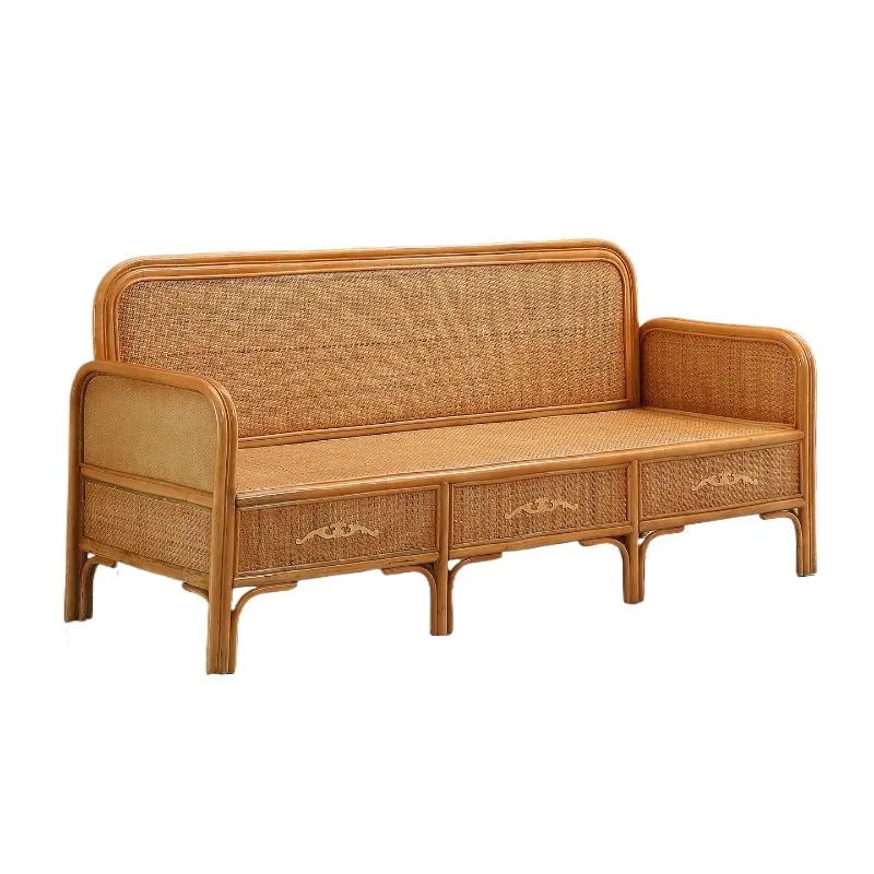 Vintage classic natural rattan full sofa three person chair office lunch break retro
Vintage classic natural rattan full sofa three person chair office lunch break retro