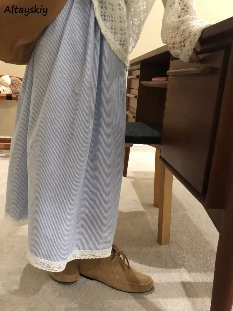 Maxi Skirts Women Gentle Literary Loose Striped Girls Vintage Lace Designed Chic High Waist Summer All-match Popular Leisure Ins
Maxi Skirts Women Gentle Literary Loose Striped Girls Vintage Lace Designed Chic High Waist Summer All-match Popular Leisure Ins
