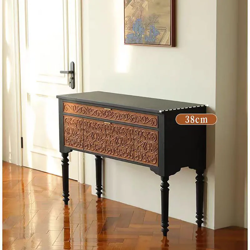 French retro solid wood carving flower entrance cabinet American living room display entrance cabinet
French retro solid wood carving flower entrance cabinet American living room display entrance cabinet