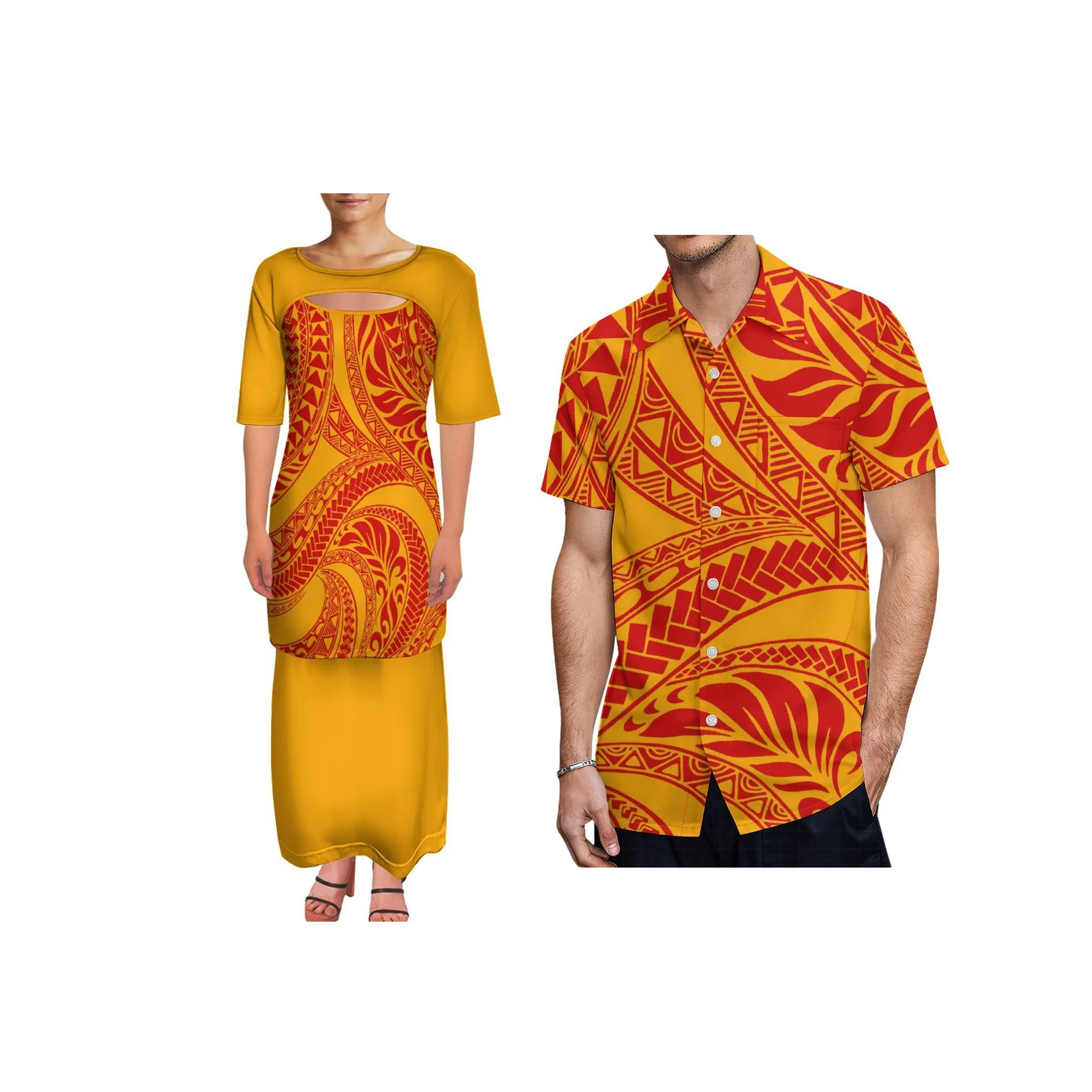 Polynesian Tribal Print Custom Woman Chest Cut-out Dress Samoan Puletasi Dress Plus Size Women Toge Short Sleeve Dress 2pcs
Polynesian Tribal Print Custom Woman Chest Cut-out Dress Samoan Puletasi Dress Plus Size Women Toge Short Sleeve Dress 2pcs