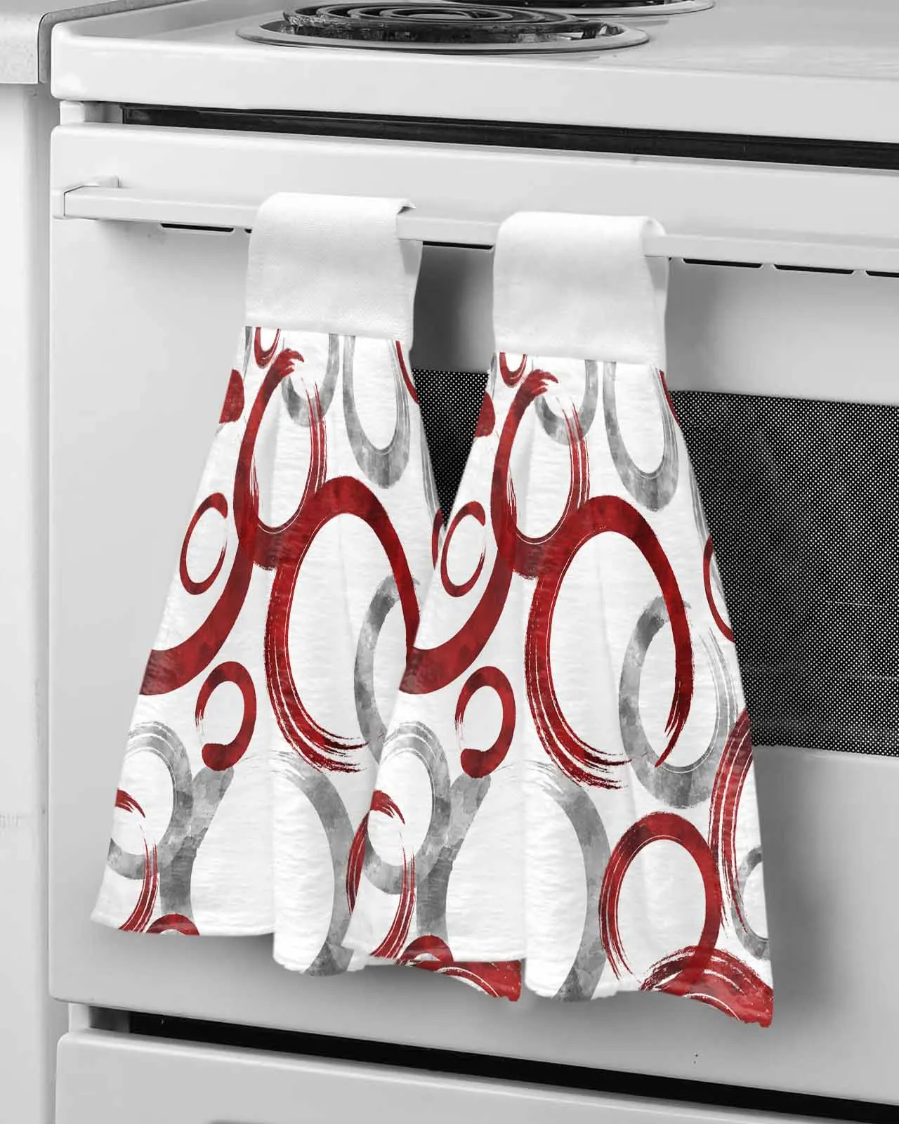 Geometric Paint Circles Red Hand Towels Kitchen Bathroom Hanging Cloth Quick Dry Soft Absorbent Microfiber Towels
Geometric Paint Circles Red Hand Towels Kitchen Bathroom Hanging Cloth Quick Dry Soft Absorbent Microfiber Towels
