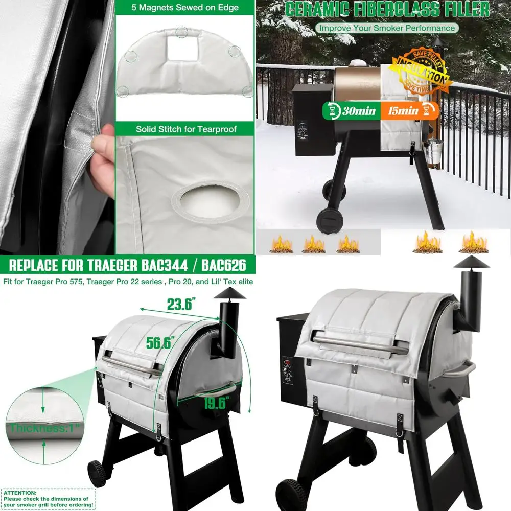 Изолированное одеяло для гриля на древесных пеллетах — сменный изолятор для барбекю, зимний аксессуар, чехол для курильщика 22,5
Изолированное одеяло для гриля на древесных пеллетах — сменный изолятор для барбекю, зимний аксессуар, чехол для курильщика 22,5