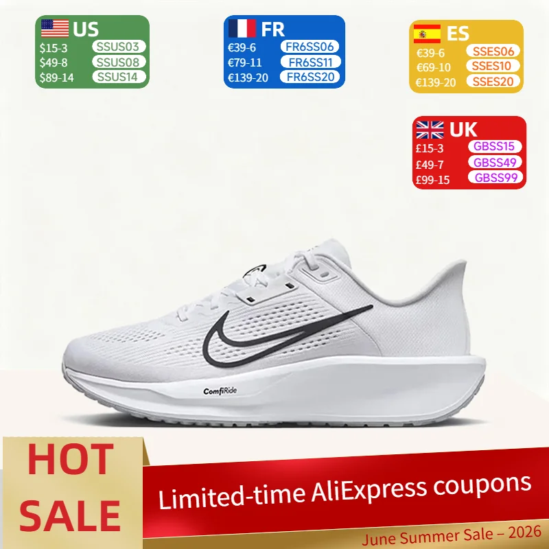 NikeQuest6 Sports Comfort Rebound Low-Top Casual Training Urban Commuter Running Shoes Men's White/Black FD6033-100
NikeQuest6 Sports Comfort Rebound Low-Top Casual Training Urban Commuter Running Shoes Men's White/Black FD6033-100