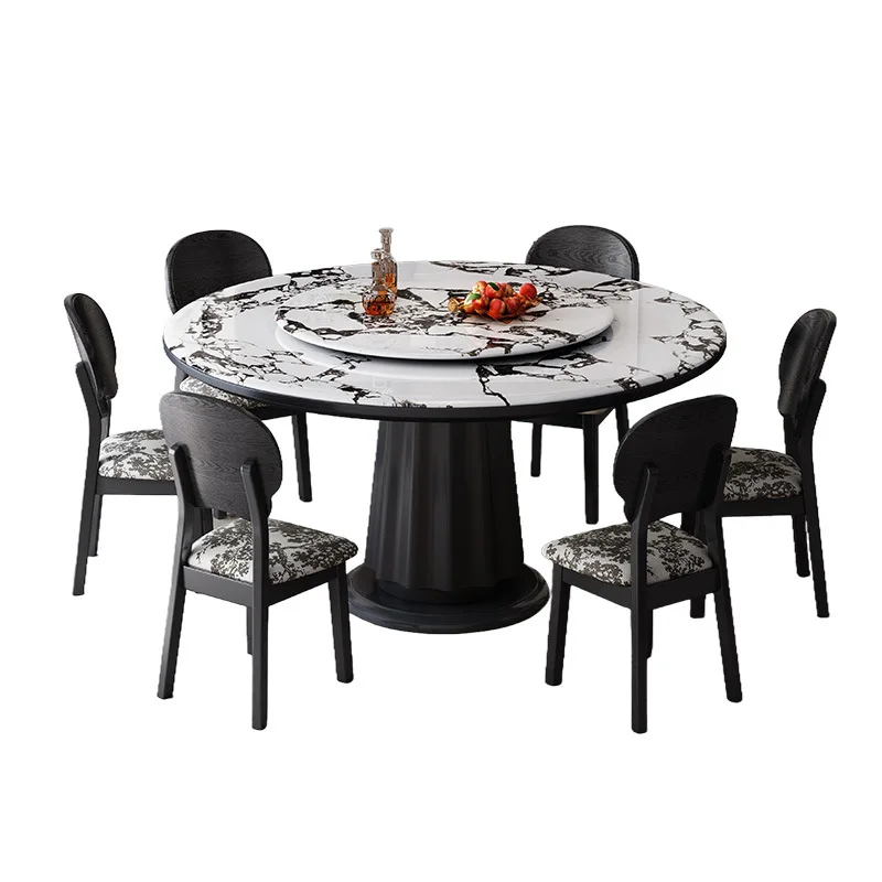 Light luxury marble dining table and chair combination, small household, solid wood round table
Light luxury marble dining table and chair combination, small household, solid wood round table