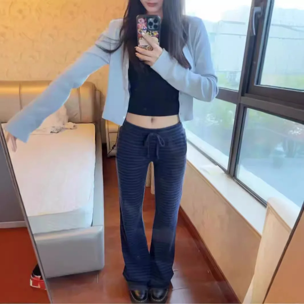 Drawstring High Waist Striped Long Pant 2024 Spring Summer Sport Long Pants Women Casual Preppy Style Sweet Y2K Female Trousers
Drawstring High Waist Striped Long Pant 2024 Spring Summer Sport Long Pants Women Casual Preppy Style Sweet Y2K Female Trousers