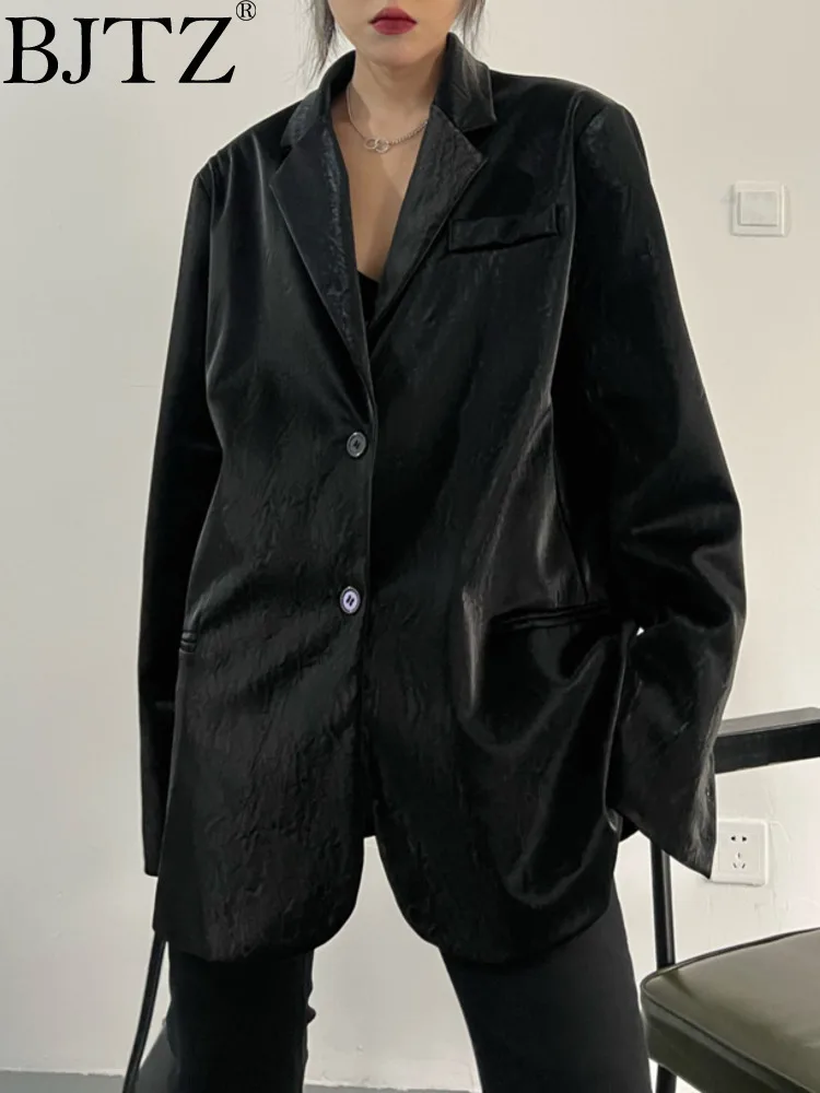 BJTZ Black PU Leather Blazers Jacket For Women Clothing 2025 Spring Autumn New Trend Versatile Loose Single Breasted Coat
BJTZ Black PU Leather Blazers Jacket For Women Clothing 2025 Spring Autumn New Trend Versatile Loose Single Breasted Coat