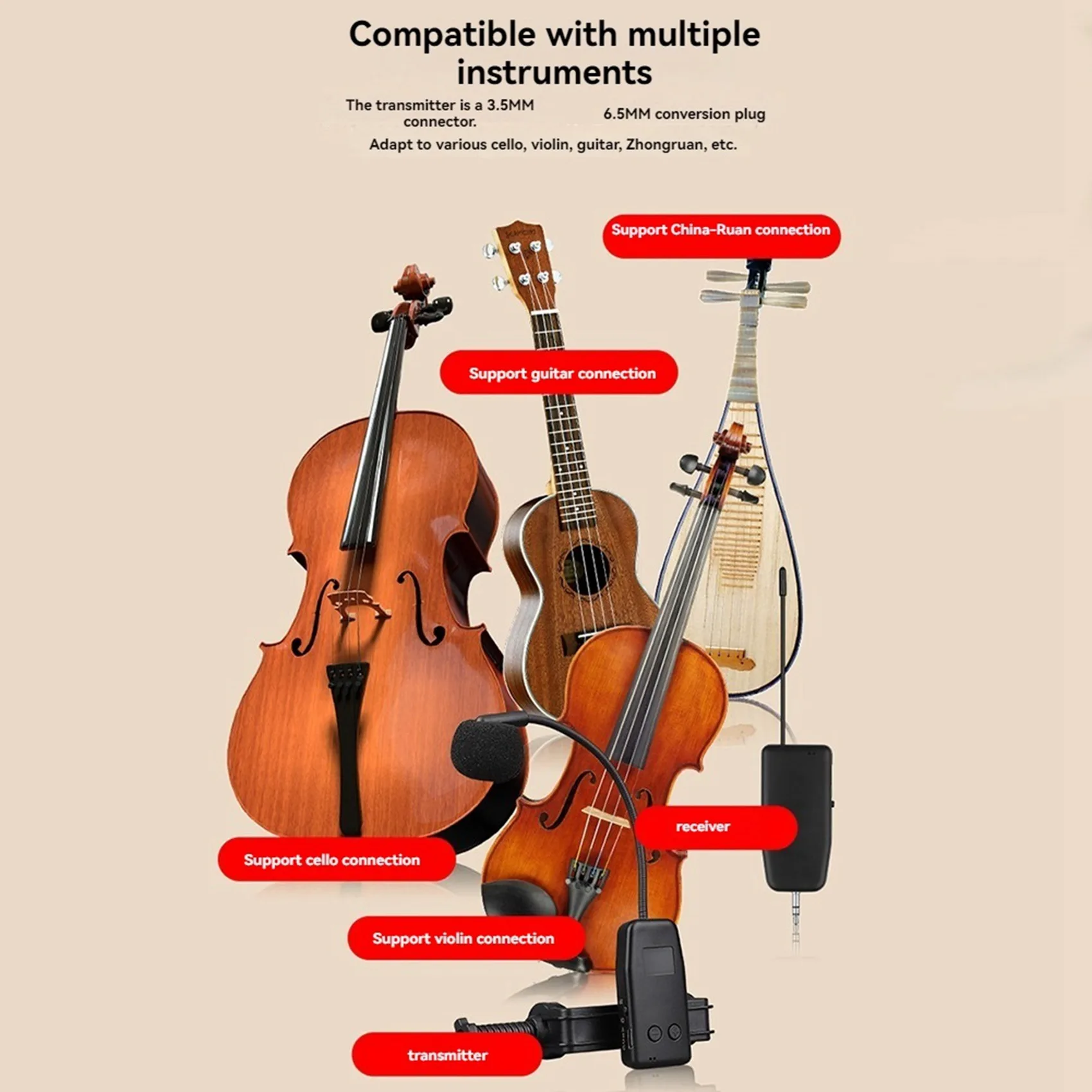 B17CCC Violin Wireless Microphone Musical Instrument Microphone Stage Performance Audio Receiver and Transmitter Short Clip
B17CCC Violin Wireless Microphone Musical Instrument Microphone Stage Performance Audio Receiver and Transmitter Short Clip