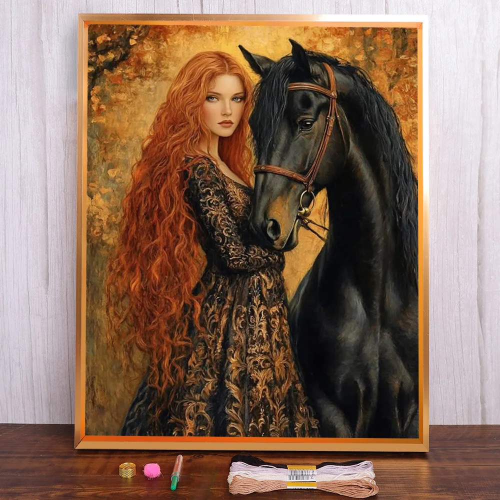 Portrait Girl Horse Printed Cross-Stitch DIY Embroidery Complete Kit Painting Craft Sewing Handiwork Needle Room Decor Magic
Portrait Girl Horse Printed Cross-Stitch DIY Embroidery Complete Kit Painting Craft Sewing Handiwork Needle Room Decor Magic