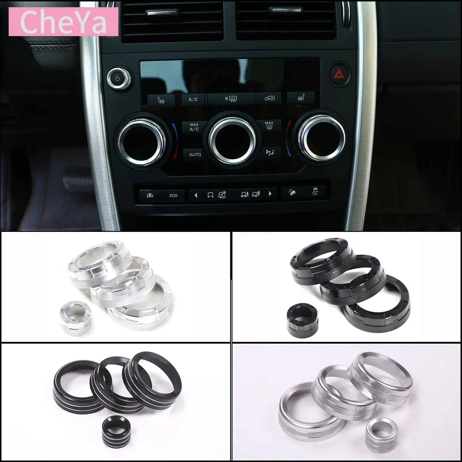 cheya Aluminum Alloy Car Air Conditioner Volume Knob Cover for Land Rover Discovery Sport 2015-2019 Interior Accessories 4 Pcs
cheya Aluminum Alloy Car Air Conditioner Volume Knob Cover for Land Rover Discovery Sport 2015-2019 Interior Accessories 4 Pcs