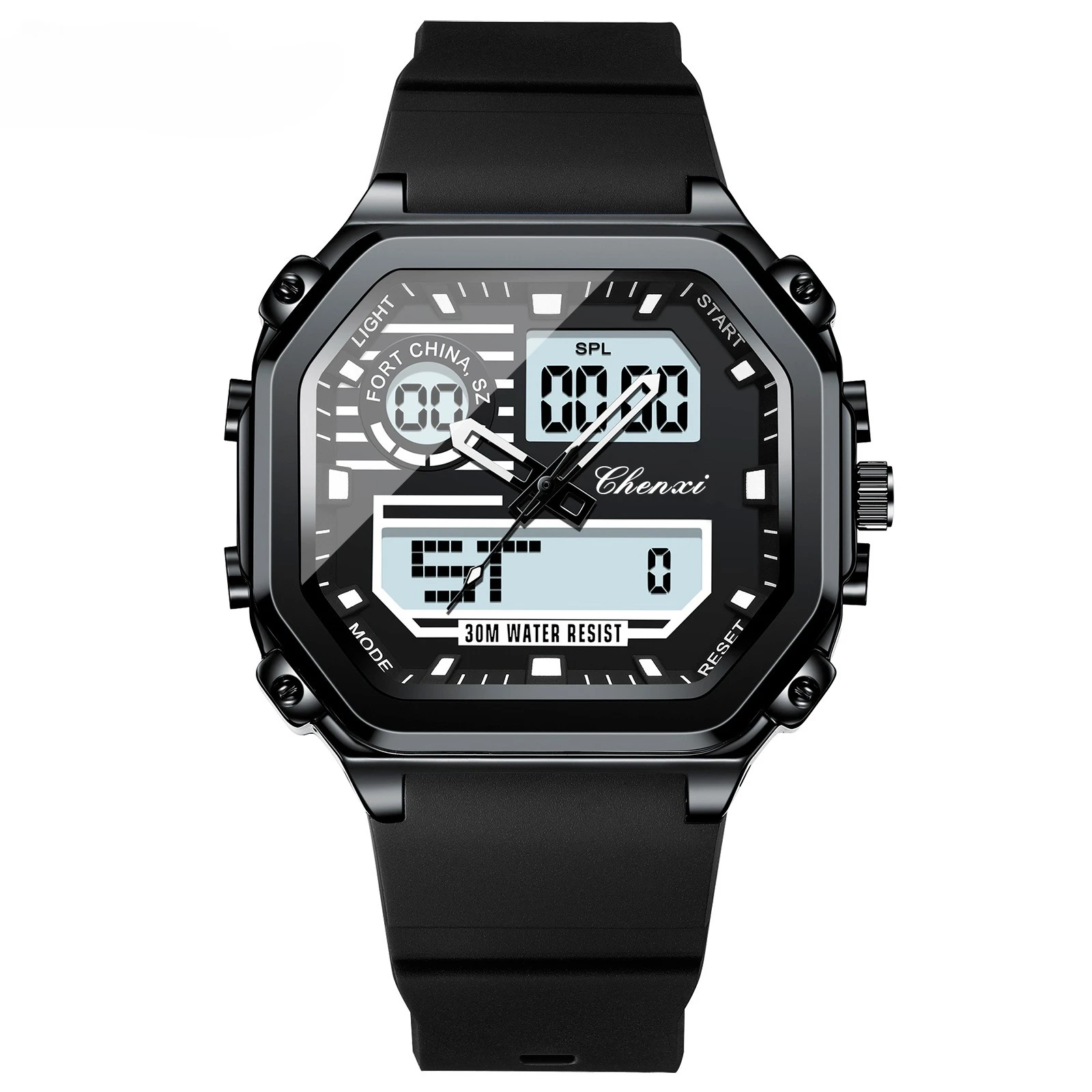 Модные повседневные мужские цифровые часы с квадратным циферблатом, многофункциональный хронограф, водонепроницаемые спортивные наручные часы для мужчин, силиконовый ремешок
Модные повседневные мужские цифровые часы с квадратным циферблатом, многофункциональный хронограф, водонепроницаемые спортивные наручные часы для мужчин, силиконовый ремешок