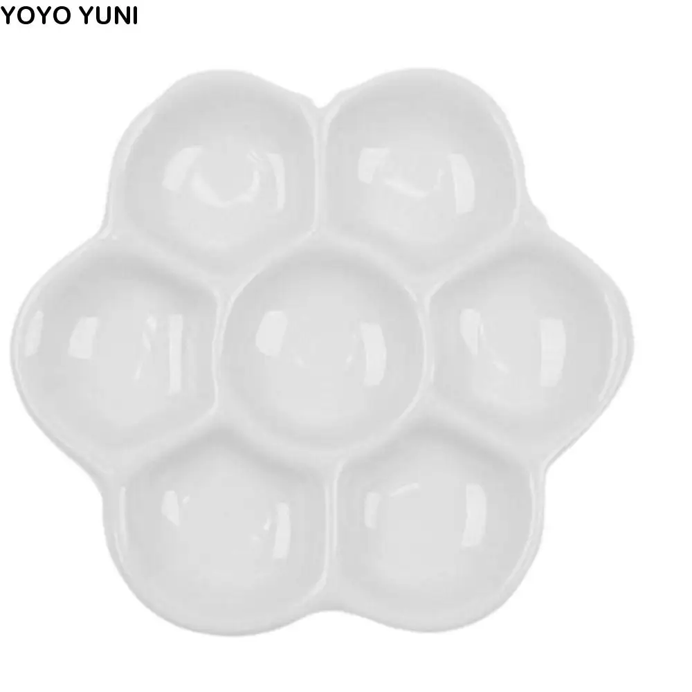 6/7/8/9 Grids Ceramic Paint Palette White Portable Porcelain Palette Reusable Flower Shaped Mixing Colour Tray Painting
6/7/8/9 Grids Ceramic Paint Palette White Portable Porcelain Palette Reusable Flower Shaped Mixing Colour Tray Painting